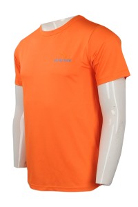 T775 來樣訂做圓領短袖T恤 網上下單圓領短袖T恤  杜邦超級市場 員工制服T恤製造商    橙色